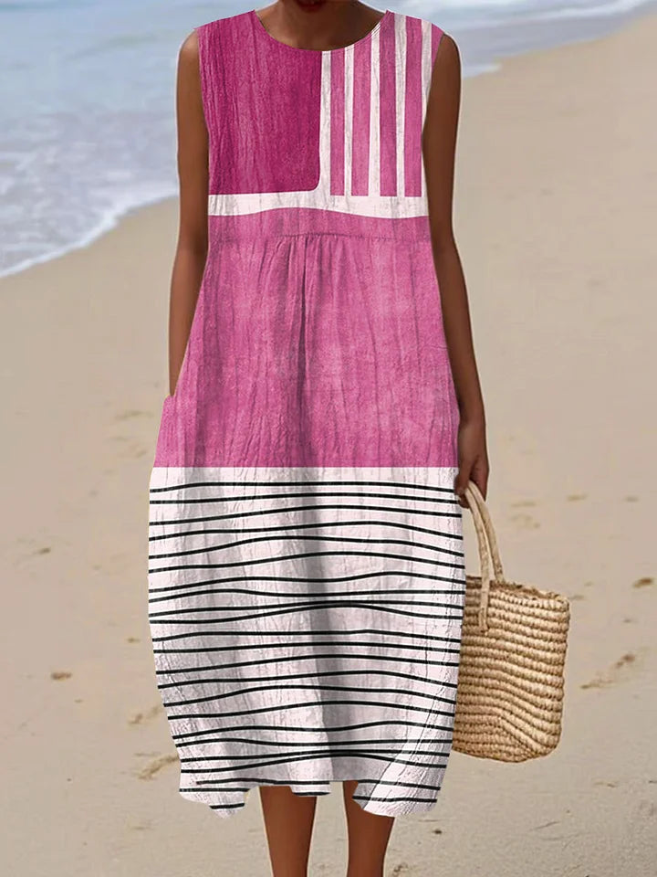 Relaxed Sleeveless Pocket Summer Dress Lightweight Fit