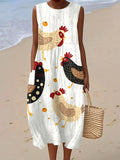 Relaxed Sleeveless Pocket Dress lightweight Summer Cotton