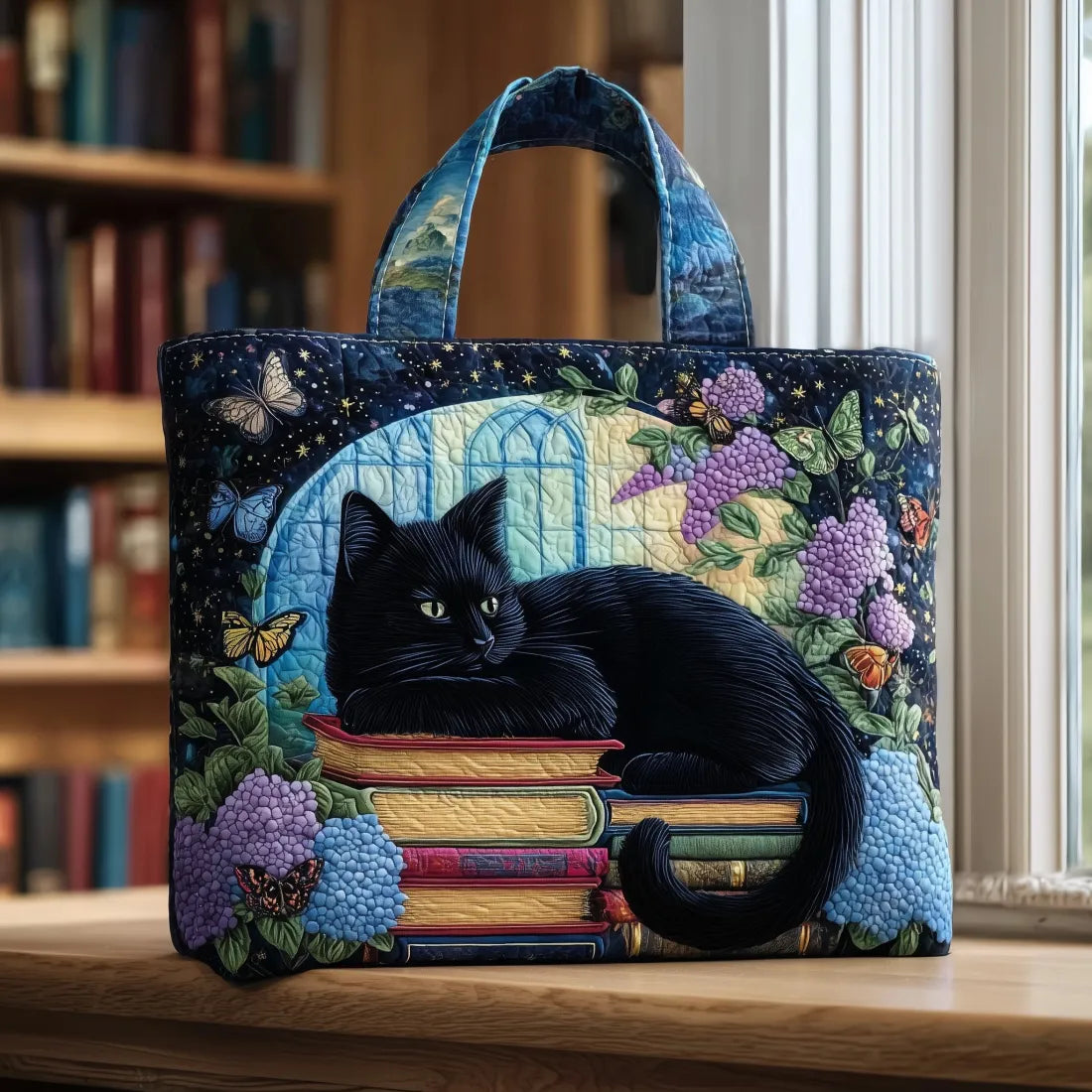 Elegant Handcrafted Book-Shaped Cat Novelty Clutch Bag