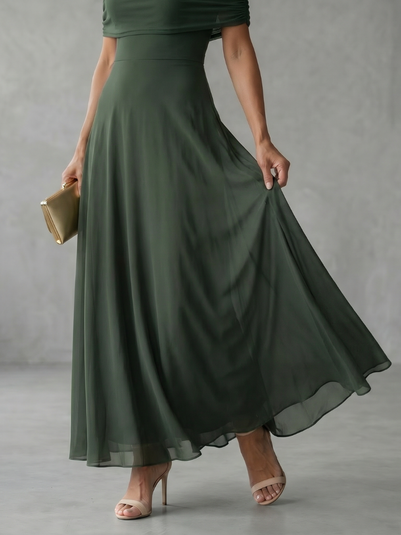 Elegant Draped Midi Dress Sleeveless Summer Fit