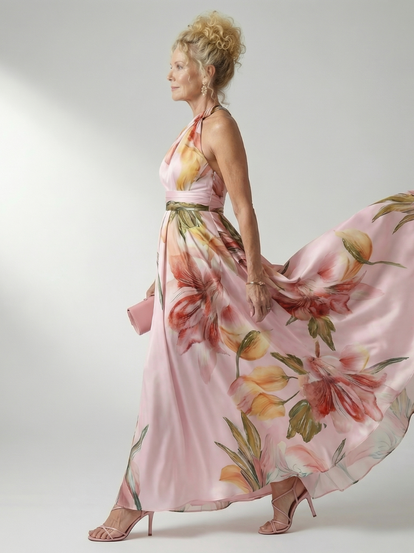 Elegant Floral Maxi Dress Lightweight Summer Fit
