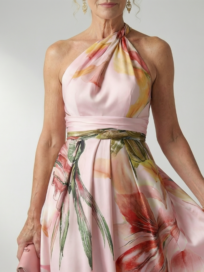 Elegant Floral Maxi Dress Lightweight Summer Fit