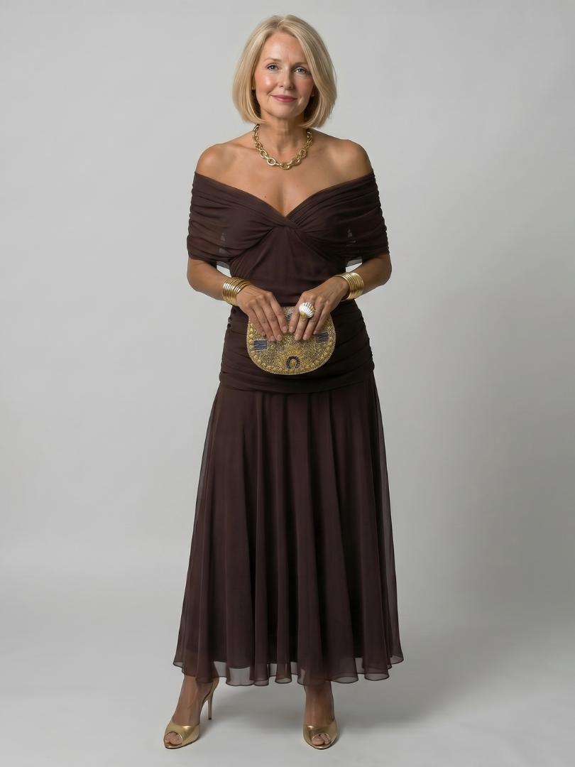 Elegant Flowy Midi Dress Sleeveless Summer Fit