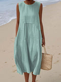 Relaxed Sleeveless Pocket Dress for Warm Season