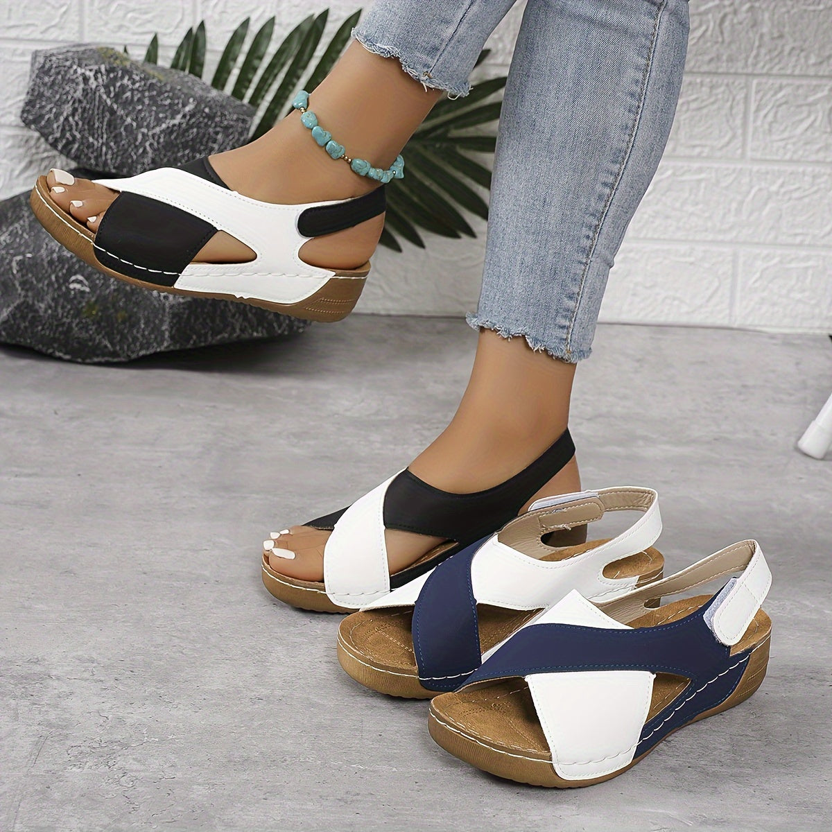 Relaxed Orthopedic Sandal with Cushioned Sole for Summer