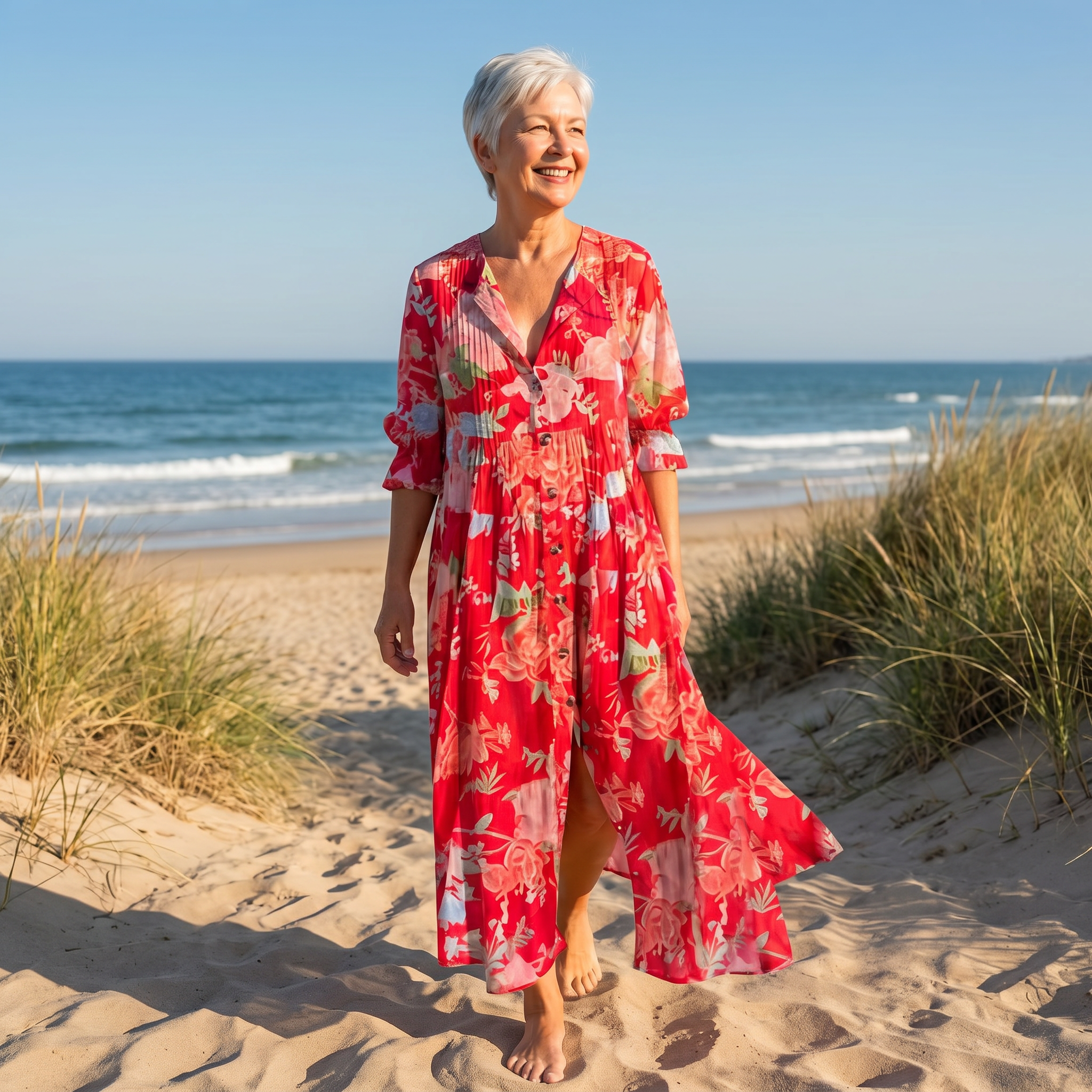 Elegant Floral Maxi Dress Lightweight Summer Fit