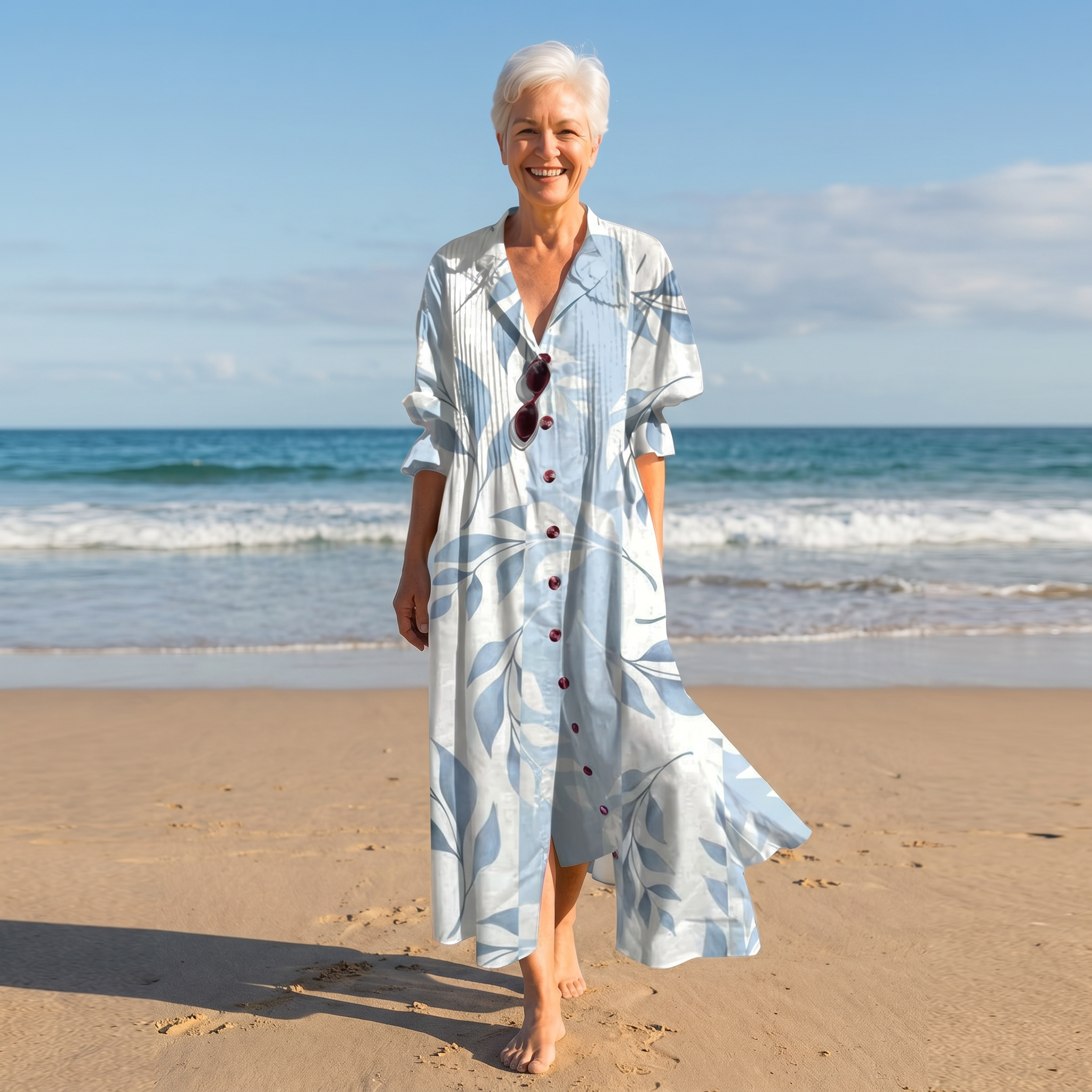 Elegant Floral Maxi Dress Summer Lightweight Fabric Relaxed Fit