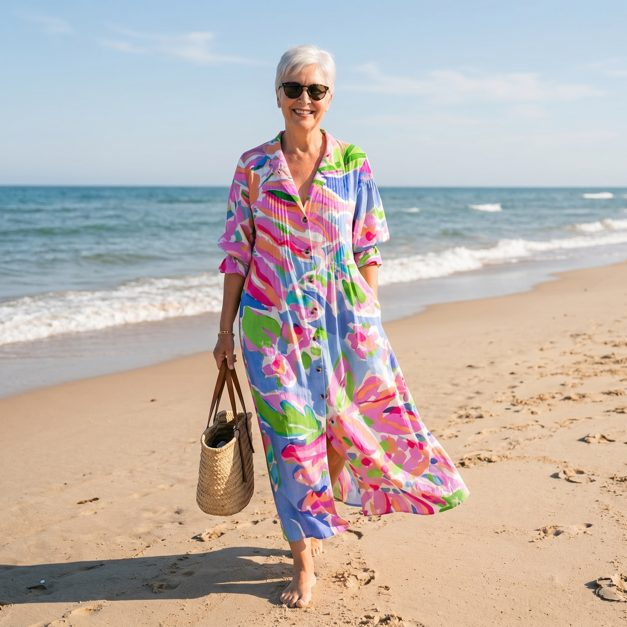 Elegant Floral Maxi Dress Lightweight Summer Fit