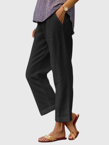 Elegant Women's Linen Summer Trousers Relaxed Fit