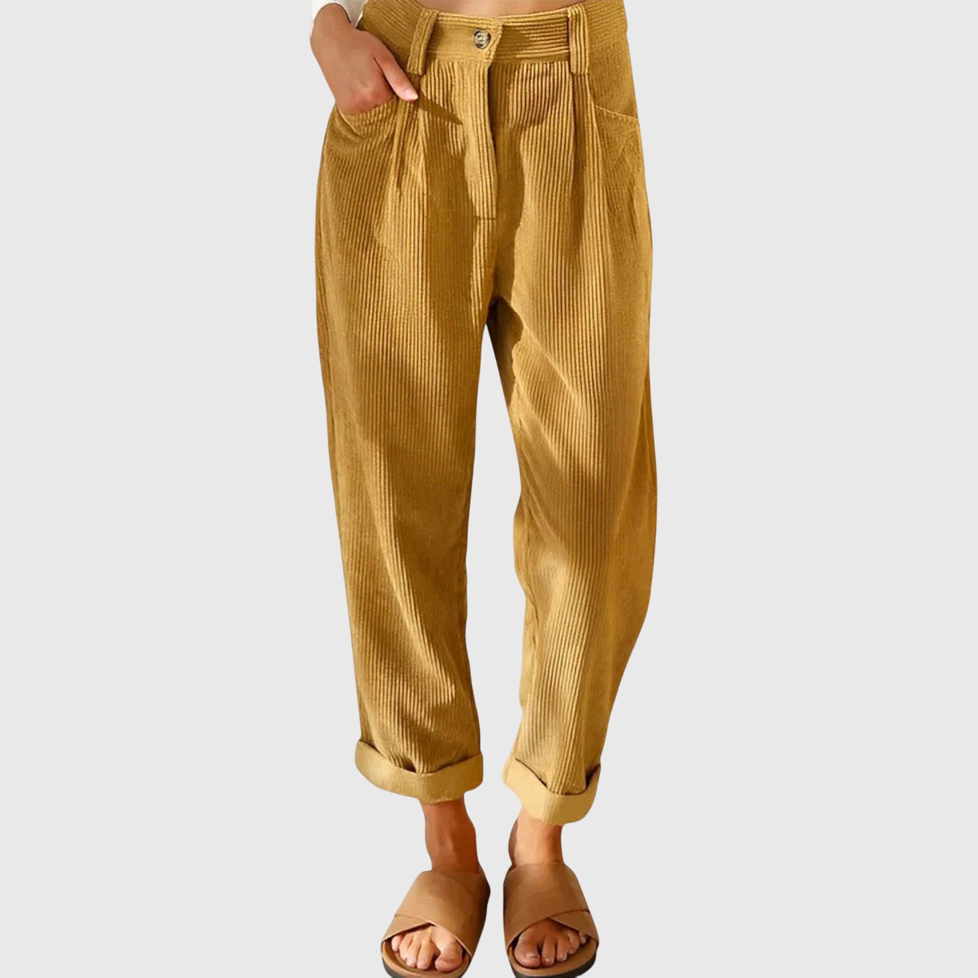 Relaxed Corduroy Tapered Trousers Autumn