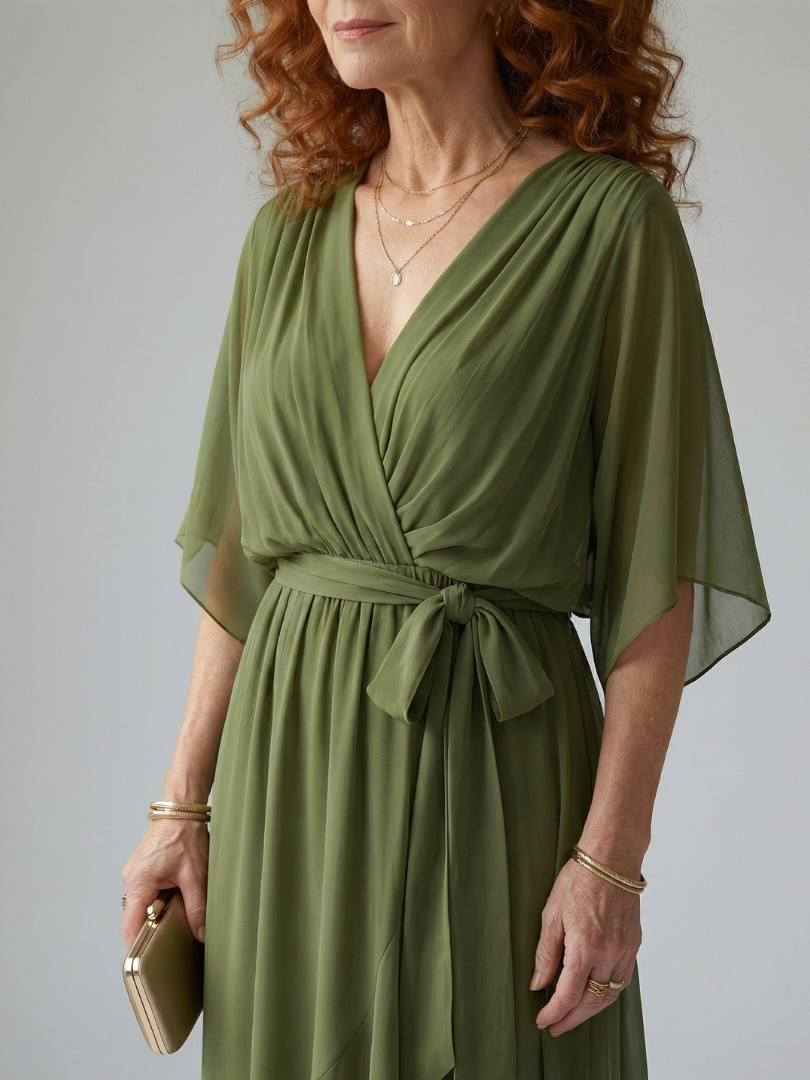 Relaxed Lightweight Drape Midi Dress Summer Fit