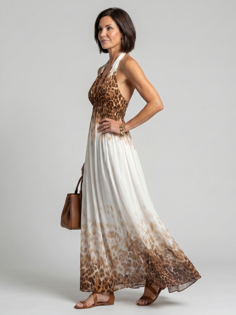 Elegant Pleated Midi Dress Lightweight Summer Fit