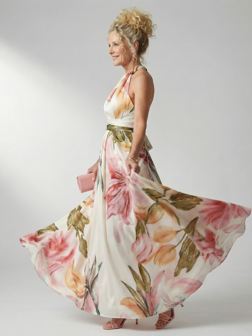 Elegant Floral Maxi Dress Lightweight Summer Fit