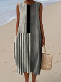 Elegant Sleeveless Summer Dress with Pockets Lightweight Relaxed Fit