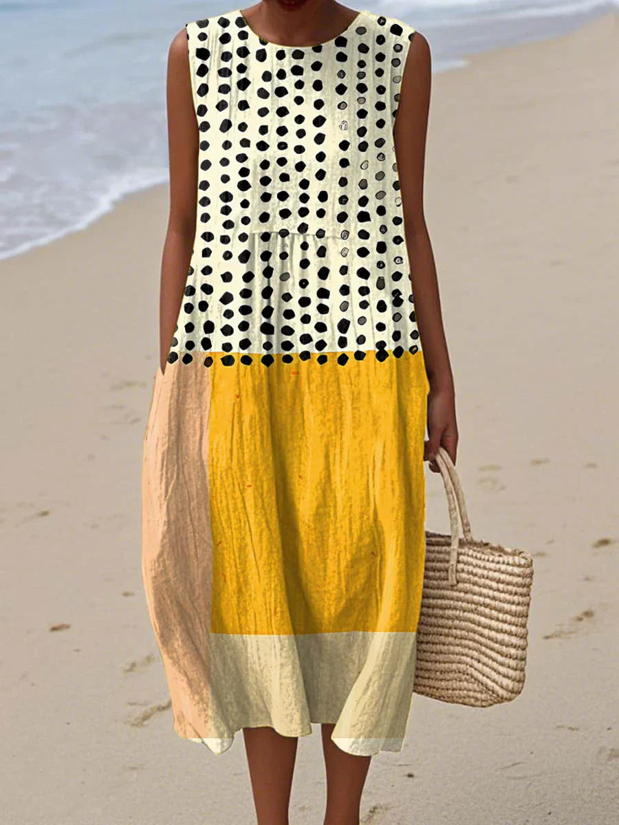 Elegant Sleeveless Summer Pocket Dress