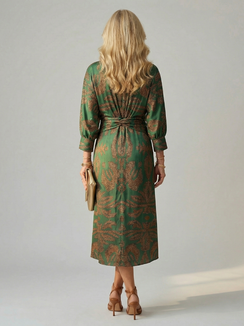 Elegant Wrap Midi Dress Natural Fabric Relaxed Summer Fit