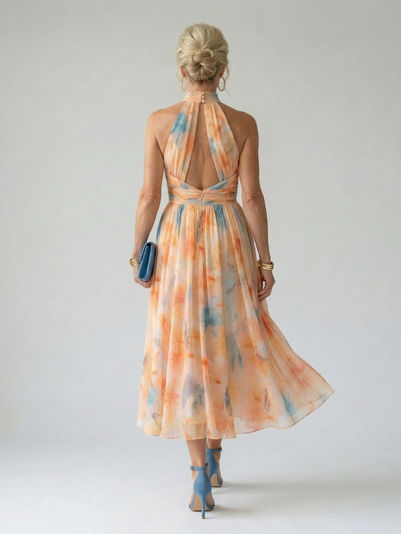 Elegant Sleeveless Midi Dress Soft Summer Fit