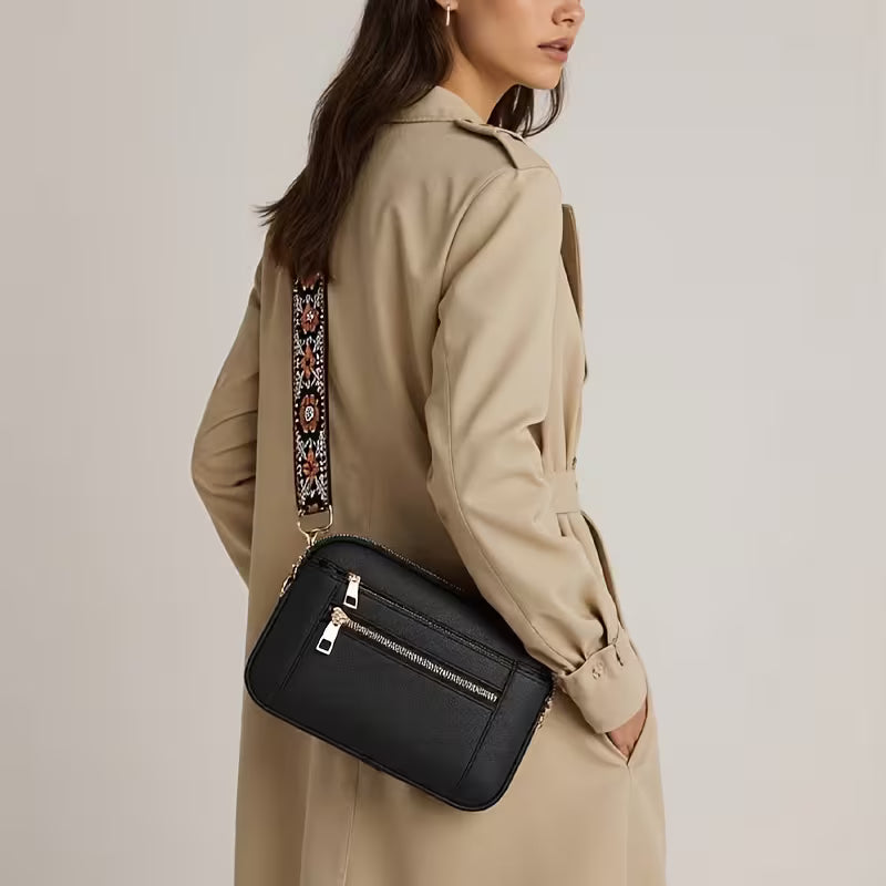 Elegant Square Crossbody Bag with Structured Straps