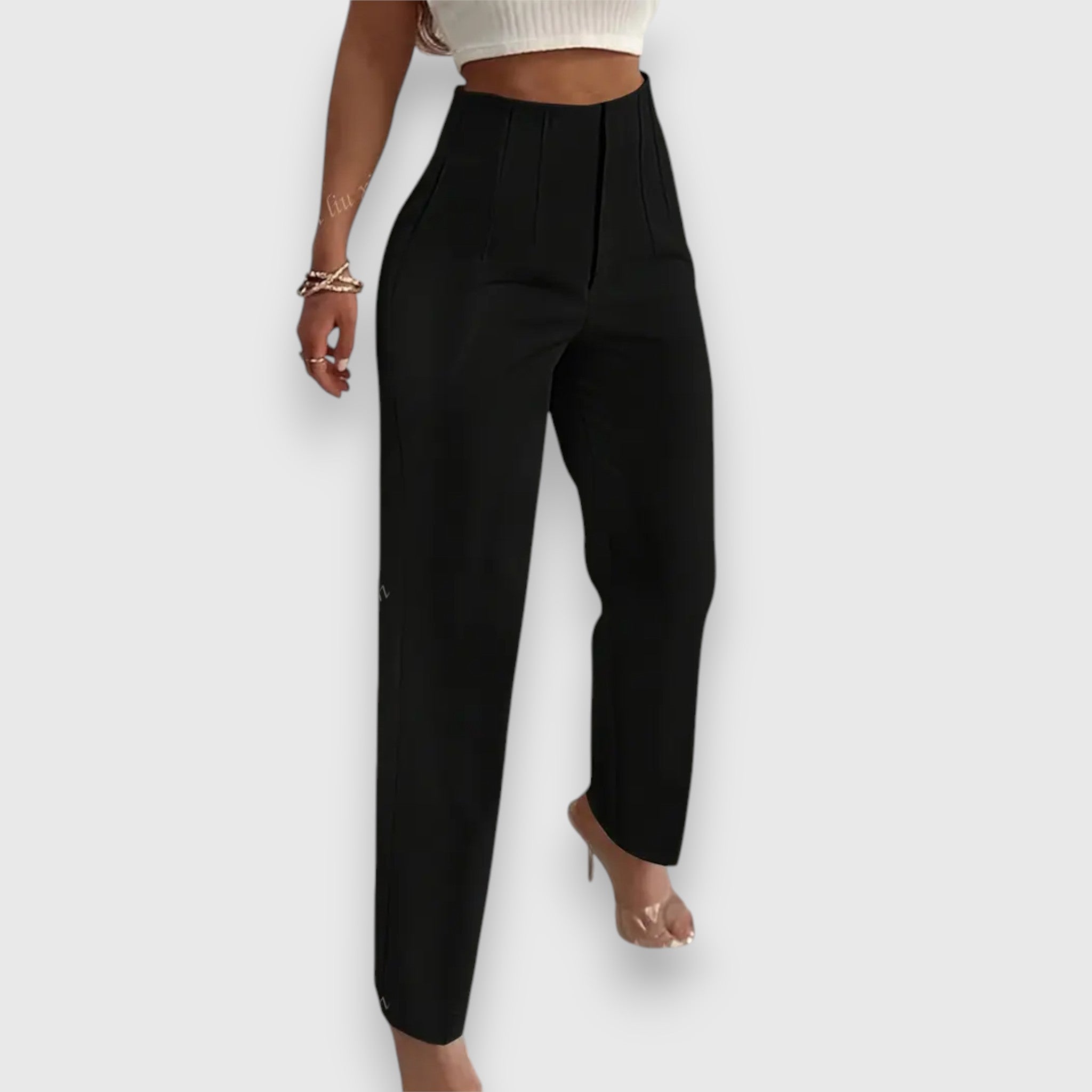 Elegant High-Waisted Tailored Trousers for Spring