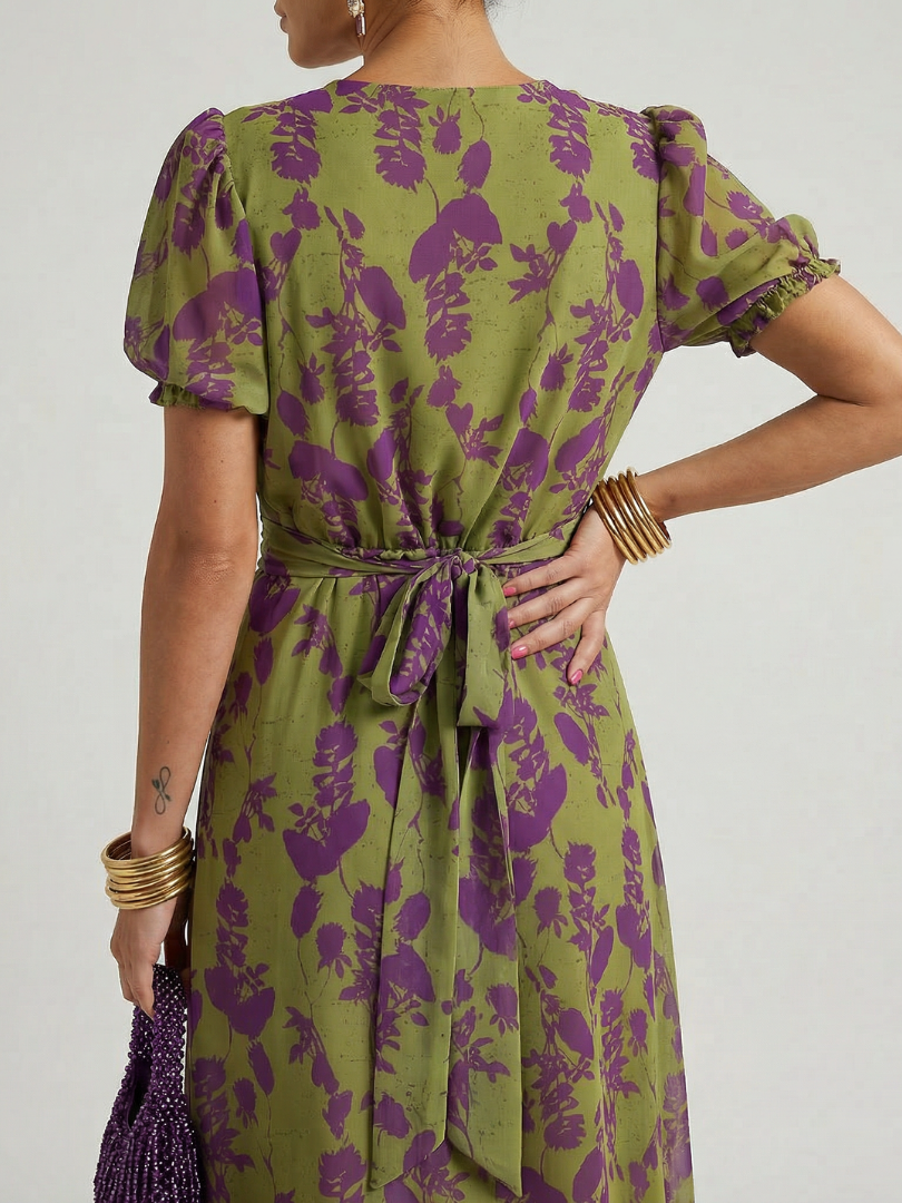 Relaxed Floral Midi Dress Lightweight Summer Fit