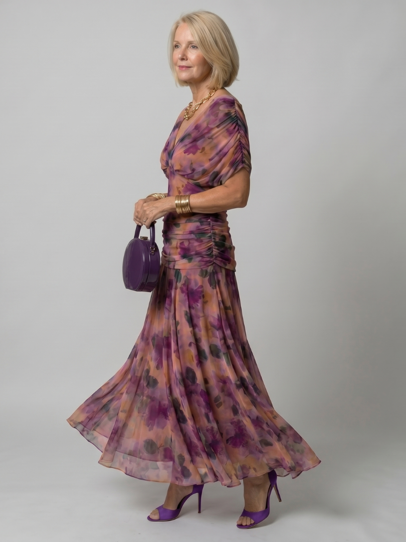Elegant Flowy Midi Dress Sleeveless Summer Fit