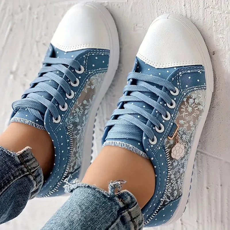 Stylish Women's Floral Detail Sneaker Spring Casual Fit