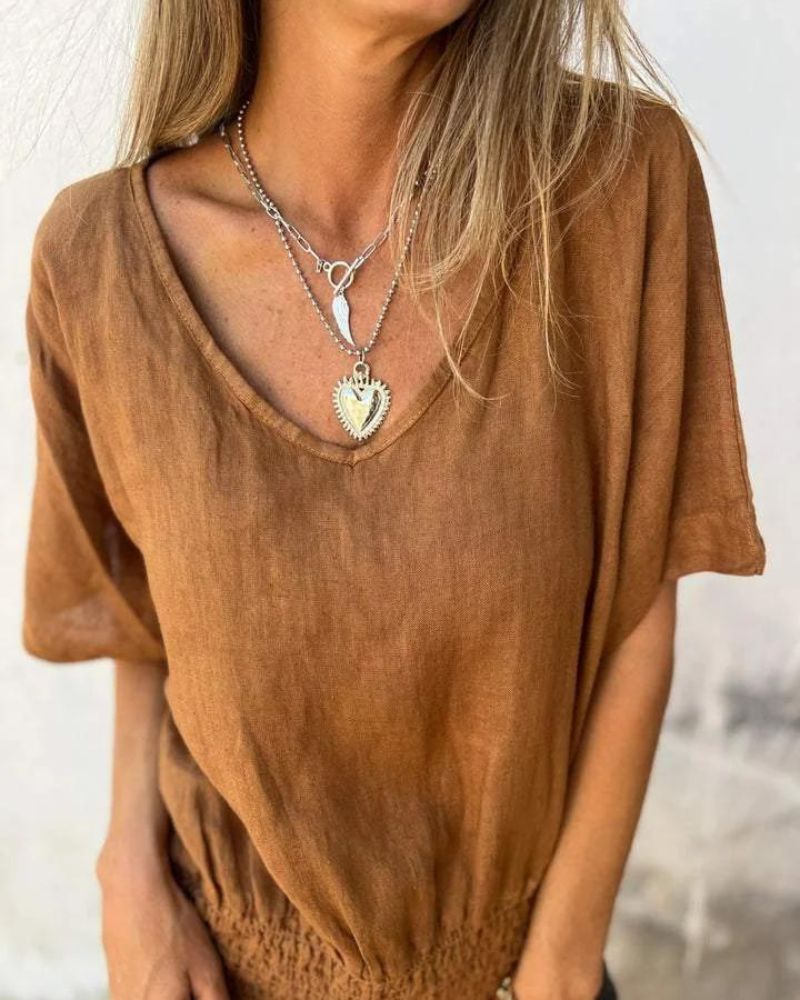 Relaxed Linen Summer Top Lightweight Breathable Fit