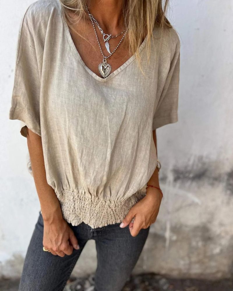 Relaxed Linen Summer Top Lightweight Breathable Fit