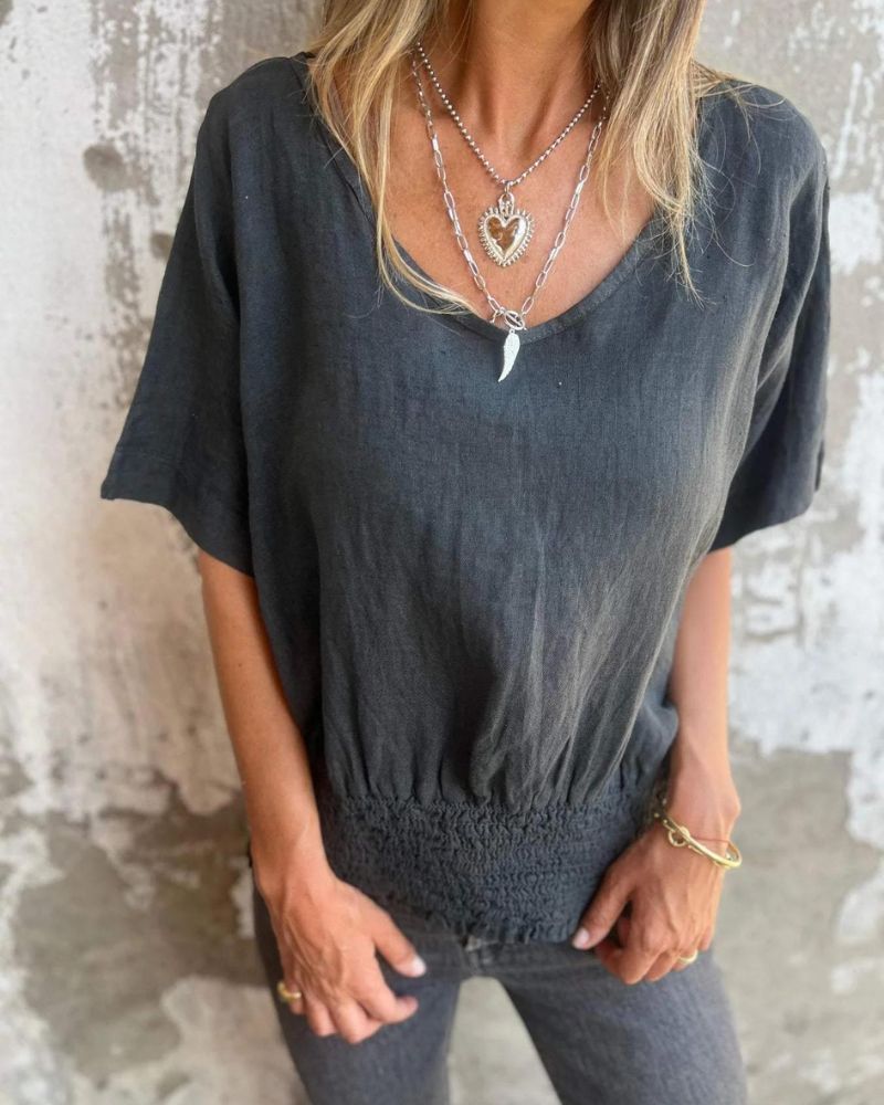Relaxed Linen Summer Top Lightweight Breathable Fit