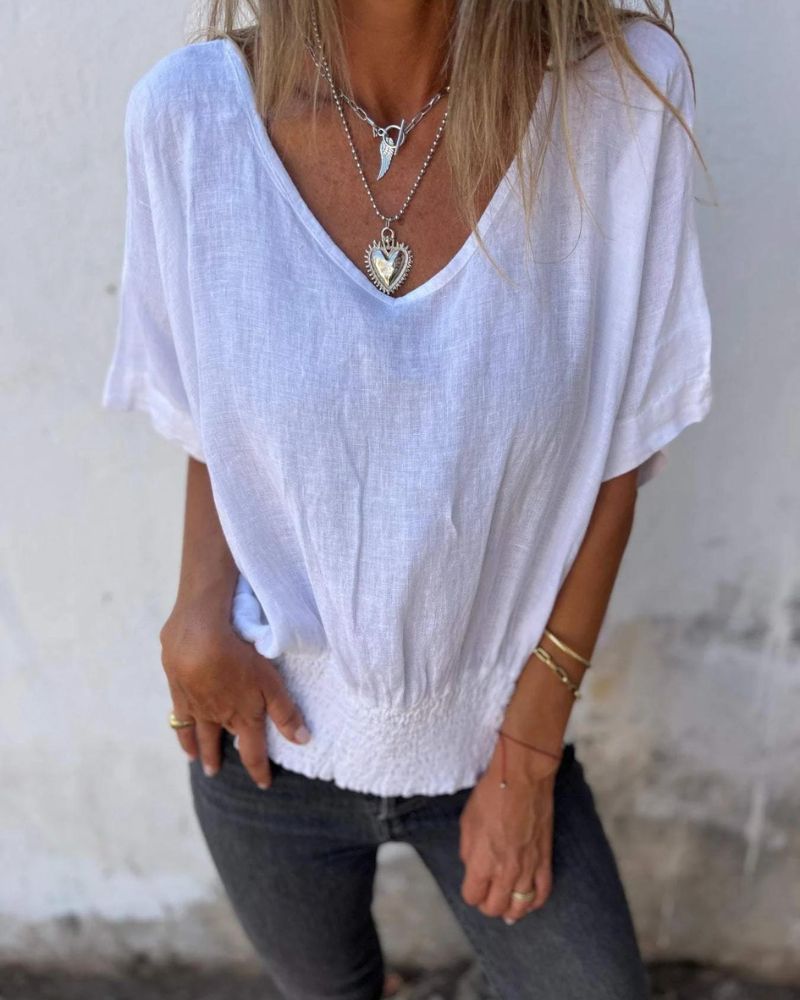 Relaxed Linen Summer Top Lightweight Breathable Fit