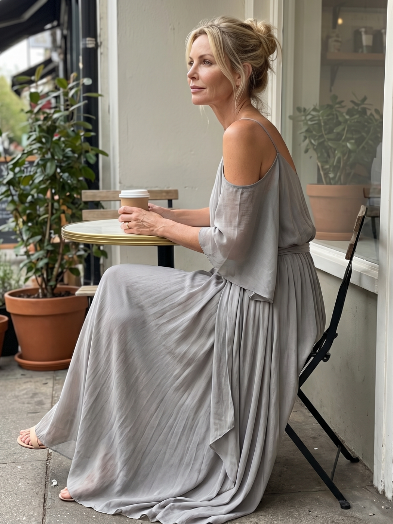 Elegant Layered Drape Wide-Leg Co-Ord Set