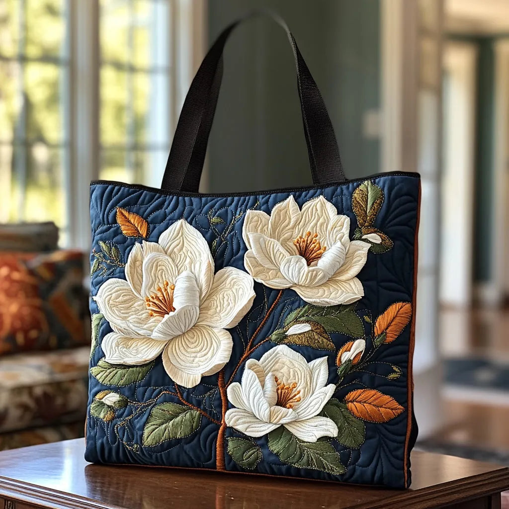 Elegant Handcrafted Quilted Bag with Floral Detail