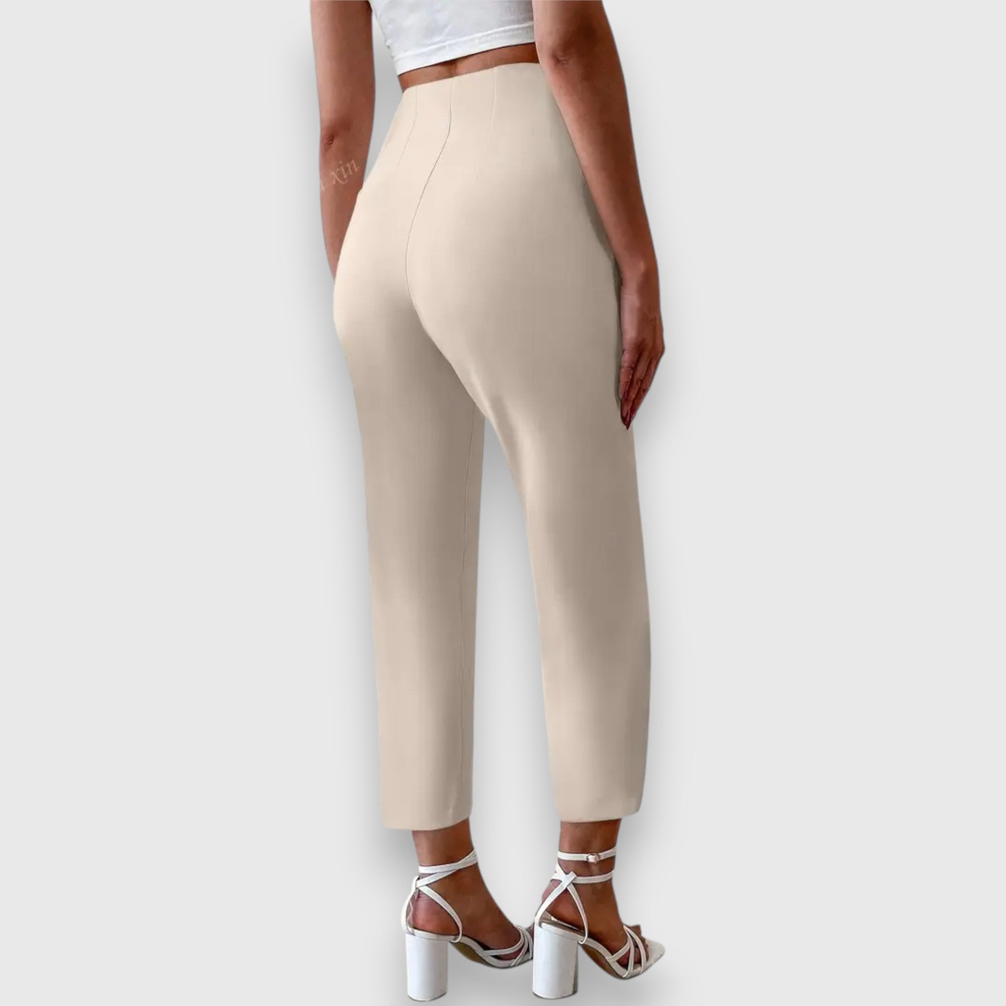 Elegant High-Waisted Tailored Trousers for Spring
