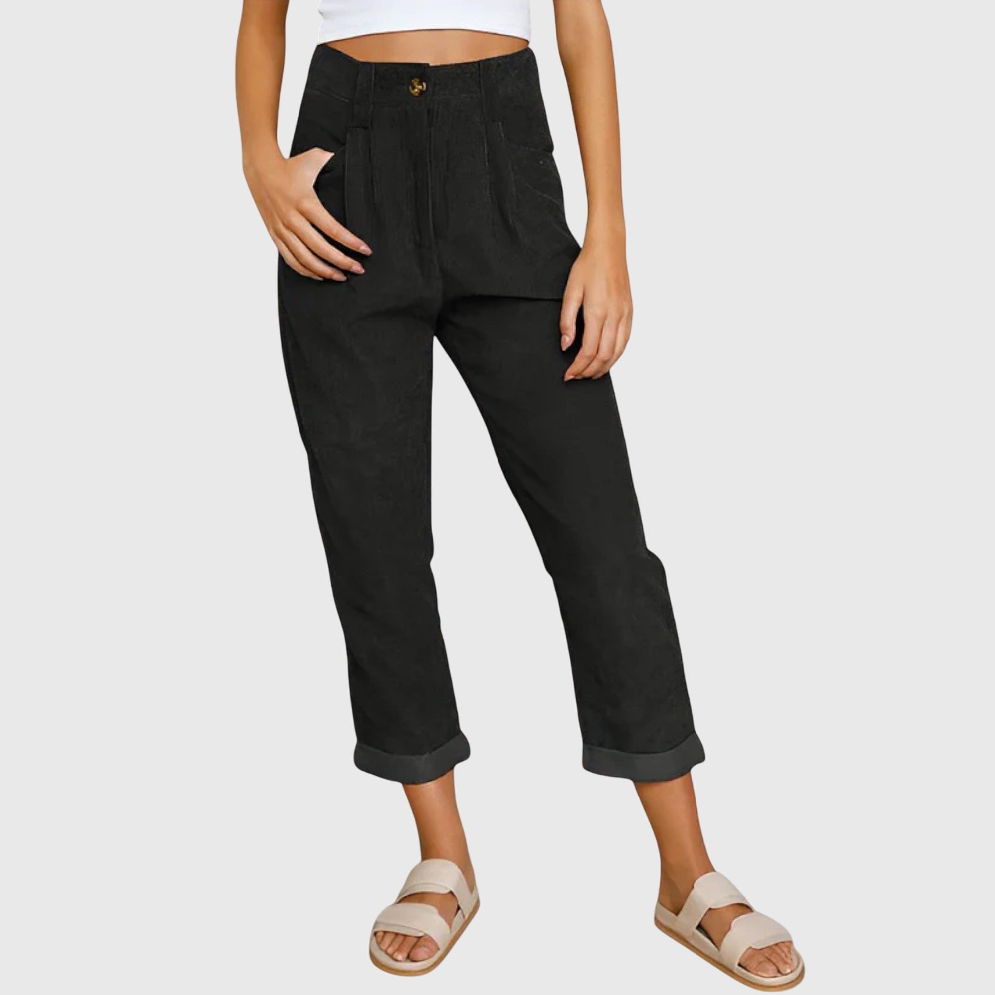 Relaxed Corduroy Tapered Trousers Autumn