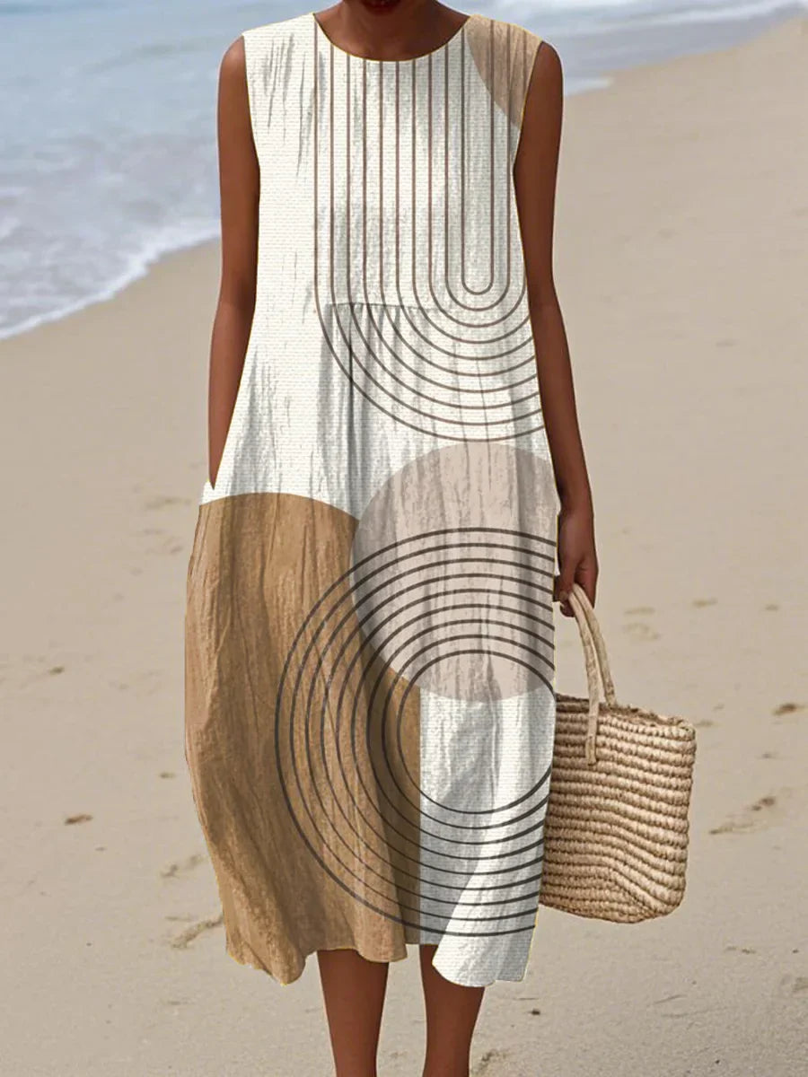 Relaxed Sleeveless Pocket Dress Lightweight Summer Fit