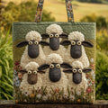 Relaxed Handcrafted Sheep Motif Leather Tote Bag