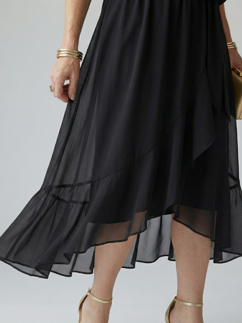 Relaxed Lightweight Drape Midi Dress Summer Fit