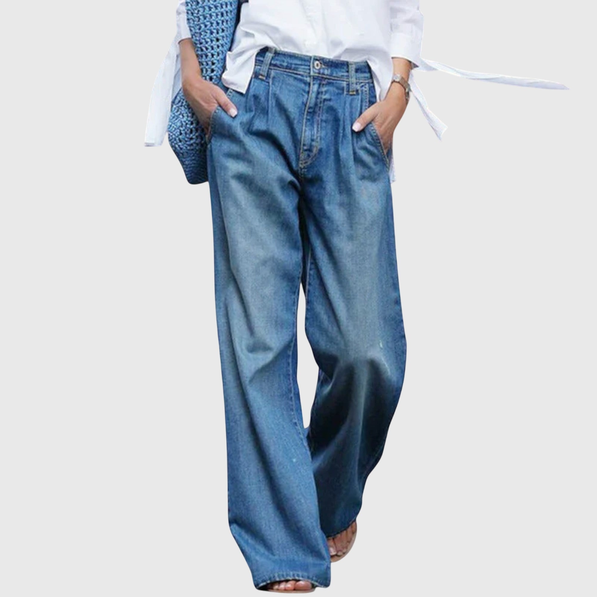 Relaxed Wide-Leg Denim Jeans for Autumn
