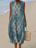 Elegant Sleeveless Summer Pocket Dress