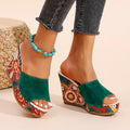 Relaxed Velvet Wedge Sandal Bohemian Summer Fit