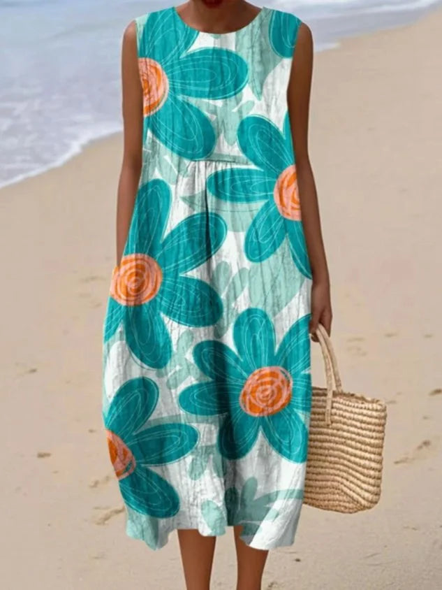 Relaxed Sleeveless Pocket Dress for Warm Weather