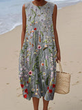 Relaxed Sleeveless Summer Dress with Pockets Lightweight Fit
