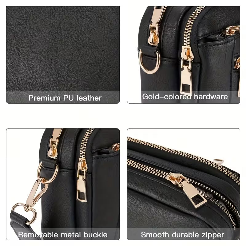 Elegant Square Crossbody Bag with Structured Straps