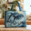Stylish Handcrafted Dolphin Embroidered Shoulder Bag