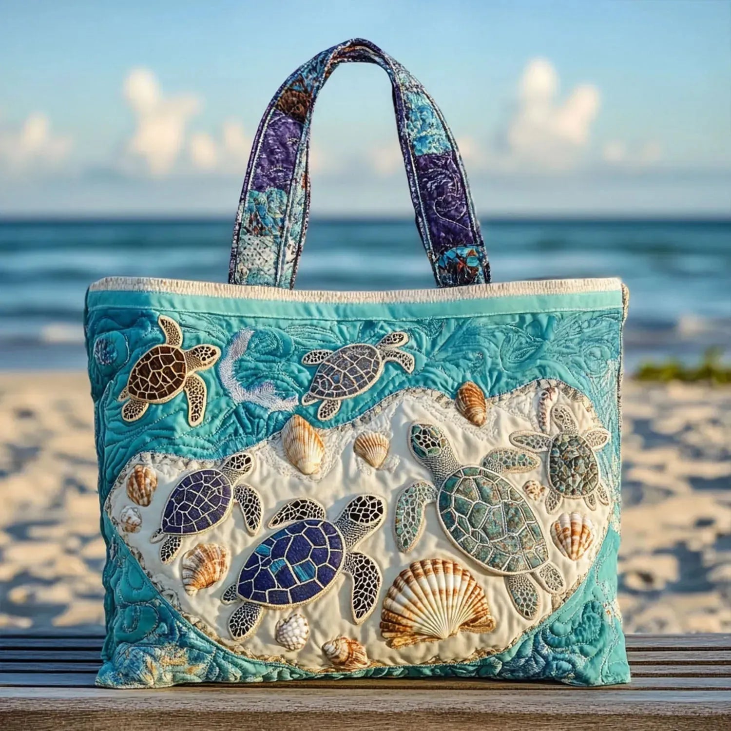 Stylish Handcrafted Turtle Emblem Crossbody Bag