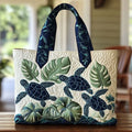 Elegant Handcrafted Turtle Motif Summer Tote Bag