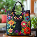 Elegant Lined Shoulder Bag Cat Graphic Autumn Everyday Carry