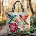 Elegant Hummingbird Print Lined Backpack Bag for Spring