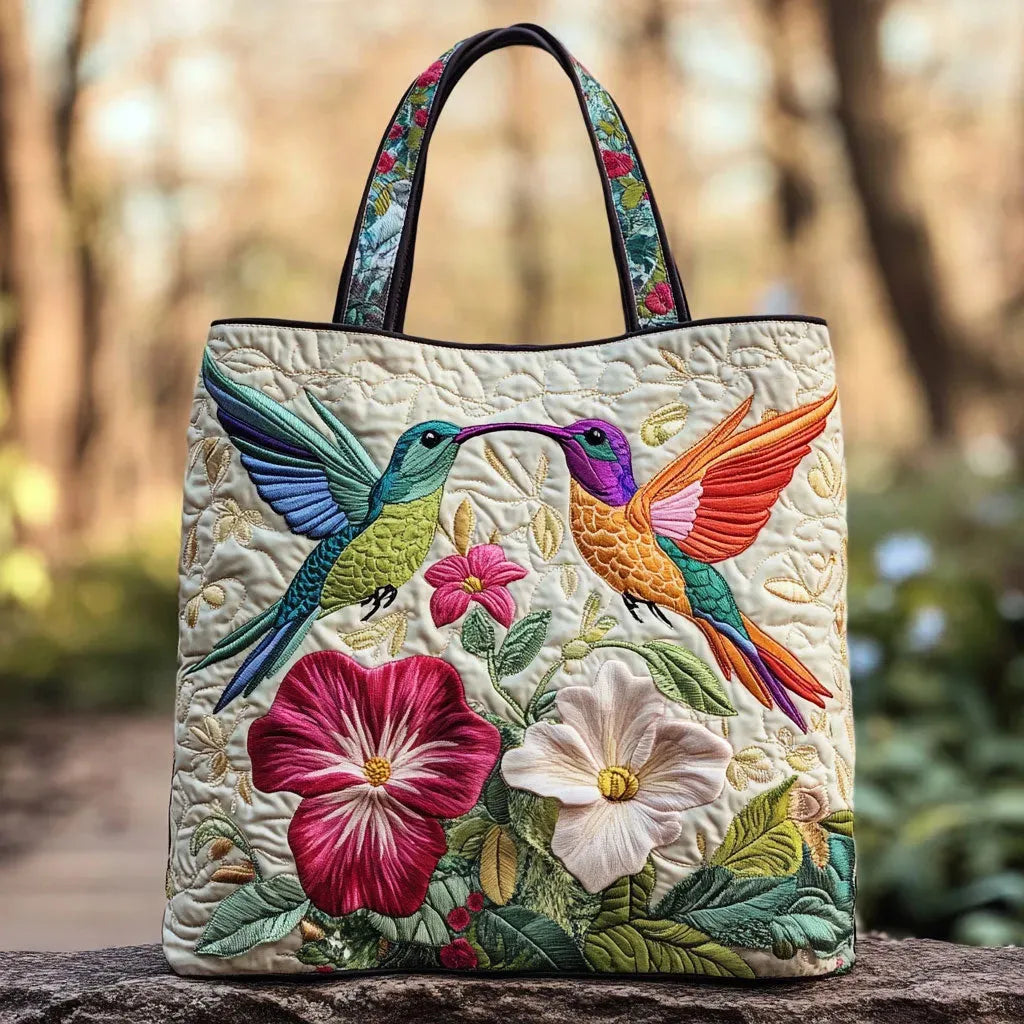 Elegant Hummingbird Print Lined Backpack Bag for Spring