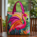 Stylish Flamingo Print Lined Shoulder Bag